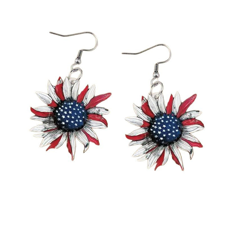 Women's nan handcrafted sunflower earrings with star center Bowlift