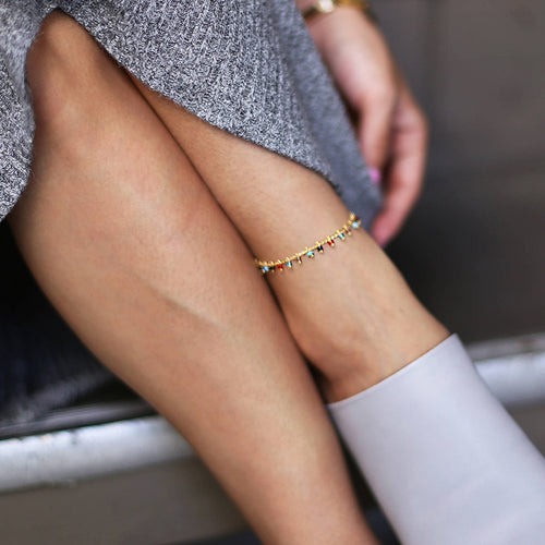 Colorful Beaded Ankle Bracelet Bowlift