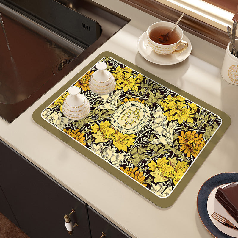Decorative Kitchen Counter Mat Bowlift