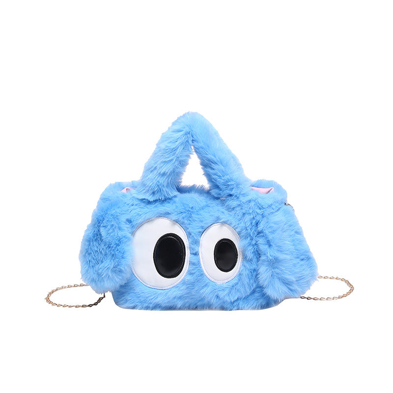 Cozy plush shoulder bag with ear application Bowlift