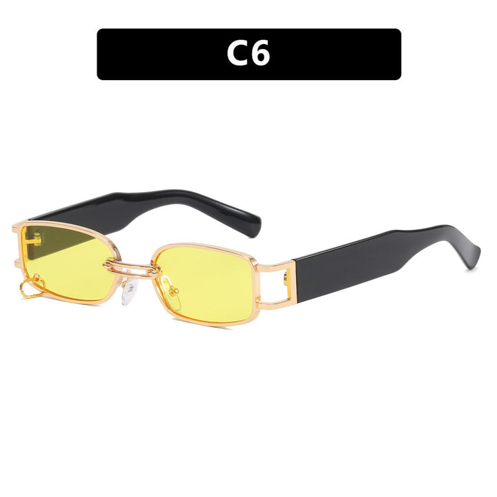 Women's fashionable sunglasses with innovative rectangular design and elegant metal accents Bowlift