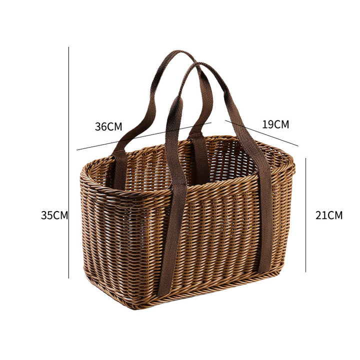 Unisex Robust braided shopping basket with comfortable fabric handles Bowlift