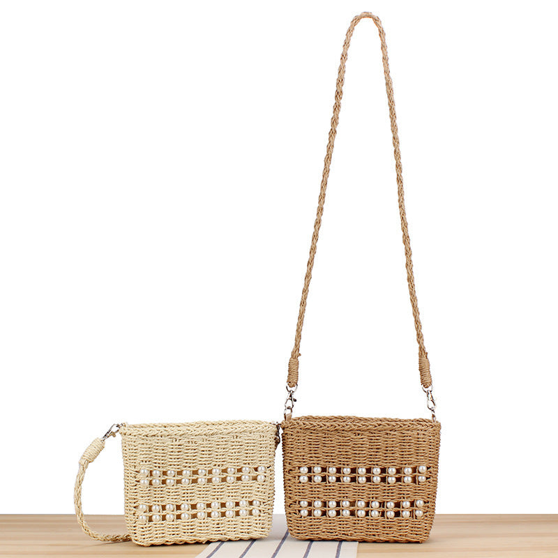 Shoulder bag with bead embellishment Bowlift