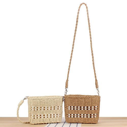 Shoulder bag with bead embellishment Bowlift