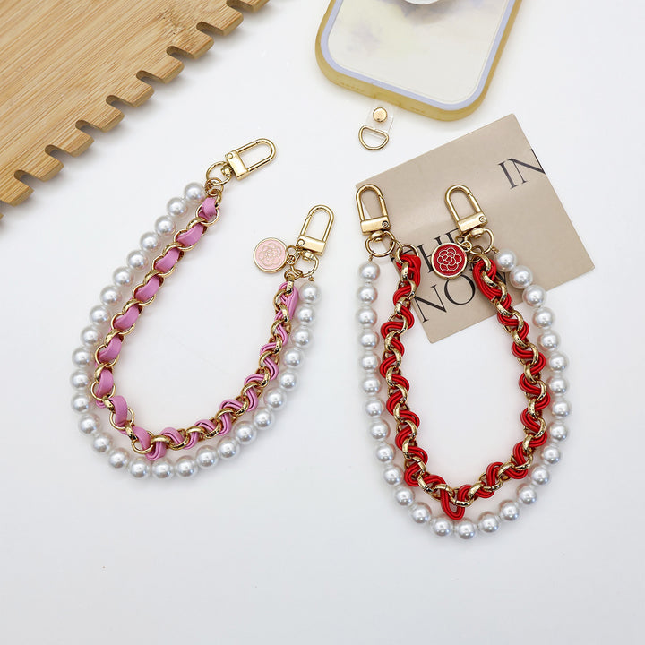 Chic Pearl-Chain Eyewear Holder Bowlift