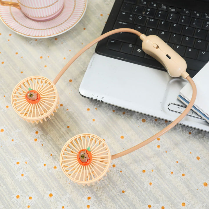 Portable Usb Neck Fan with Flexible Mount Bowlift