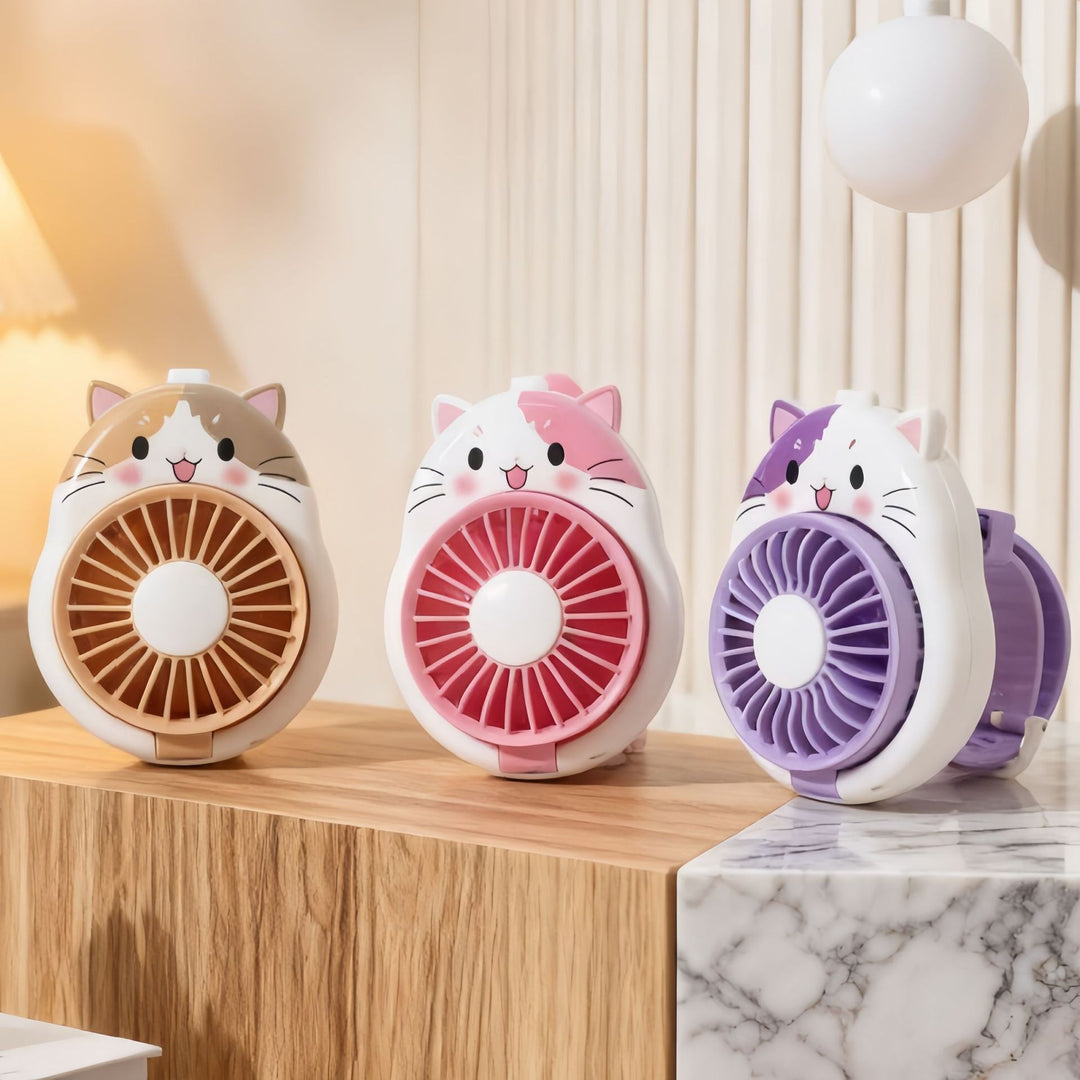 Women Portable USB Hand Fan in Cute Dog Shape Design Bowlift