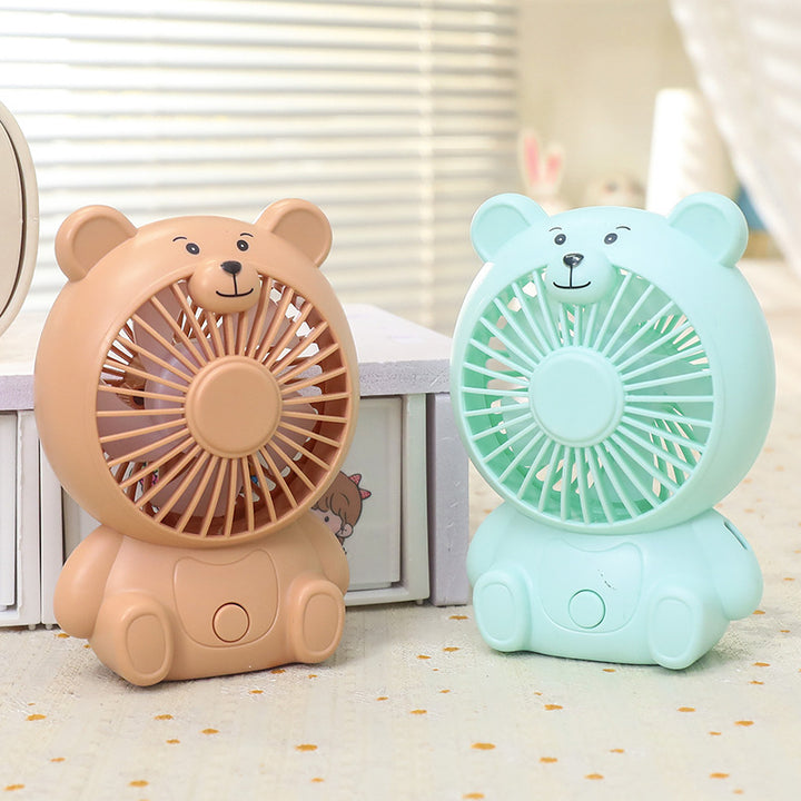 Women's Portable Mini Fan in Bear Design Bowlift