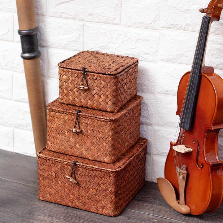 Handmade Woven Storage Cube Bowlift