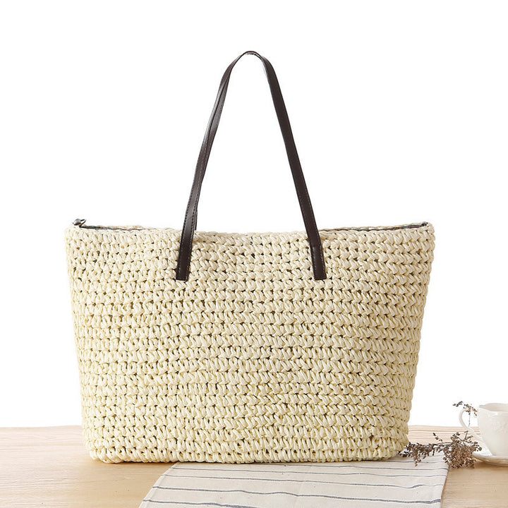 Braided beach bag with sturdy zipper Bowlift