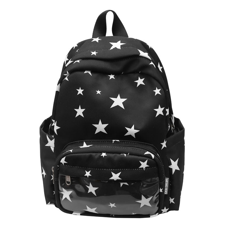 Star-Print Multi-Pocket Backpack Bowlift