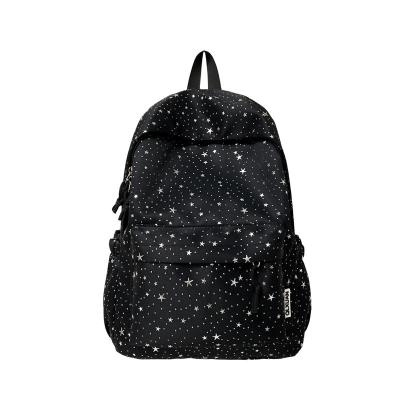 Star-Printed Casual Backpack Bowlift