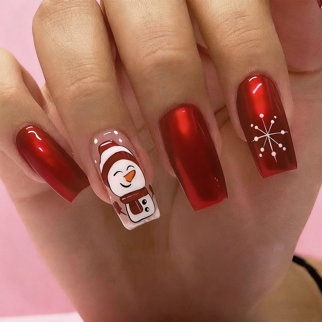 Artificial nail set with festive Christmas design Bowlift