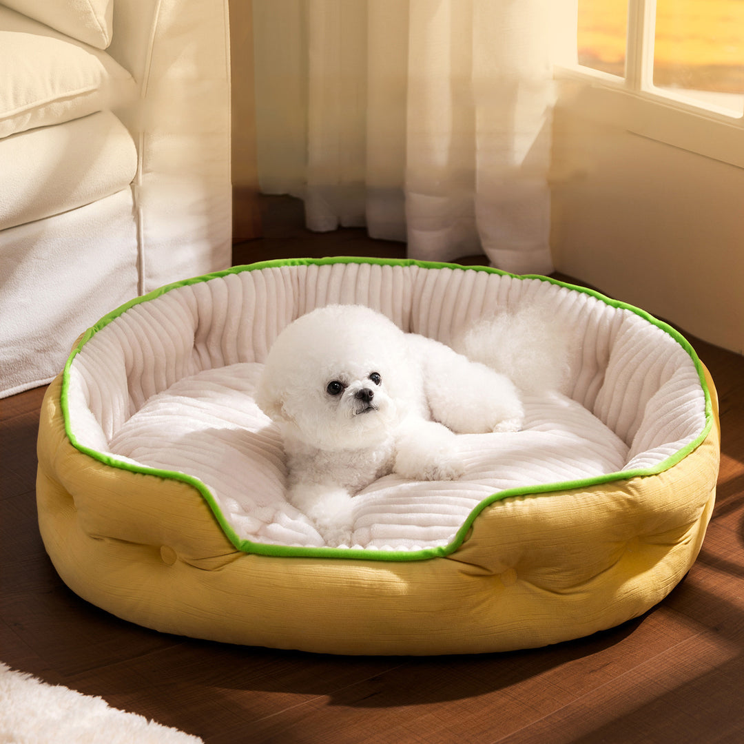 Cozy Round Quilted Dog Bed