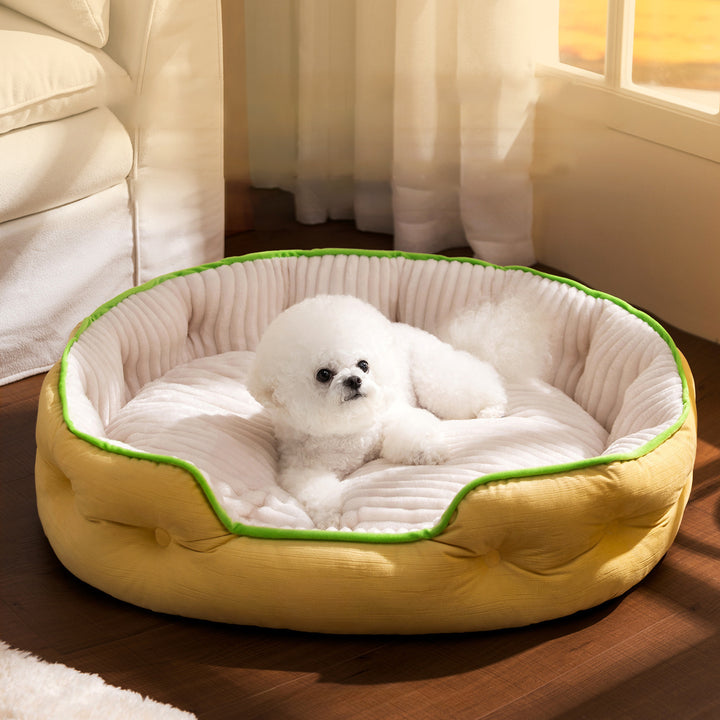 Cozy Round Quilted Dog Bed