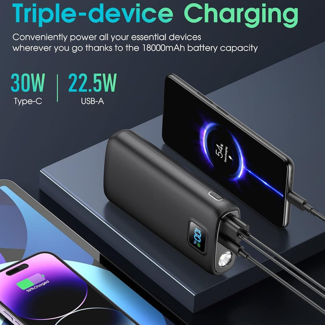 Portable power bank with LED display and high-performance fast charging function Bowlift
