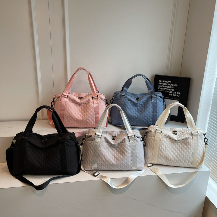 Quilted Fabric Travel Duffle Bag Bowlift