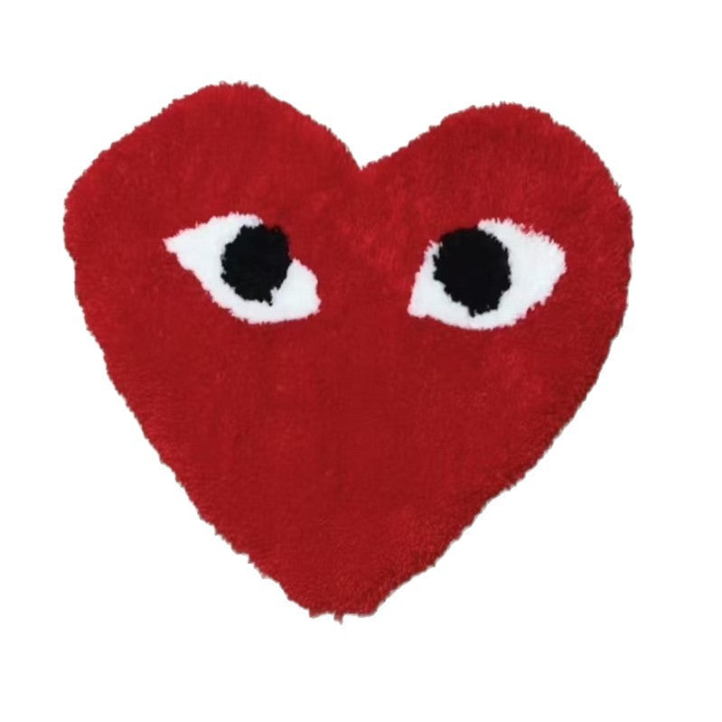 Heart-Shaped Decorative Plush Rug Bowlift