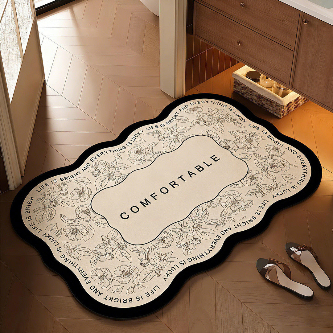 Floral Design Bathroom Mat Bowlift
