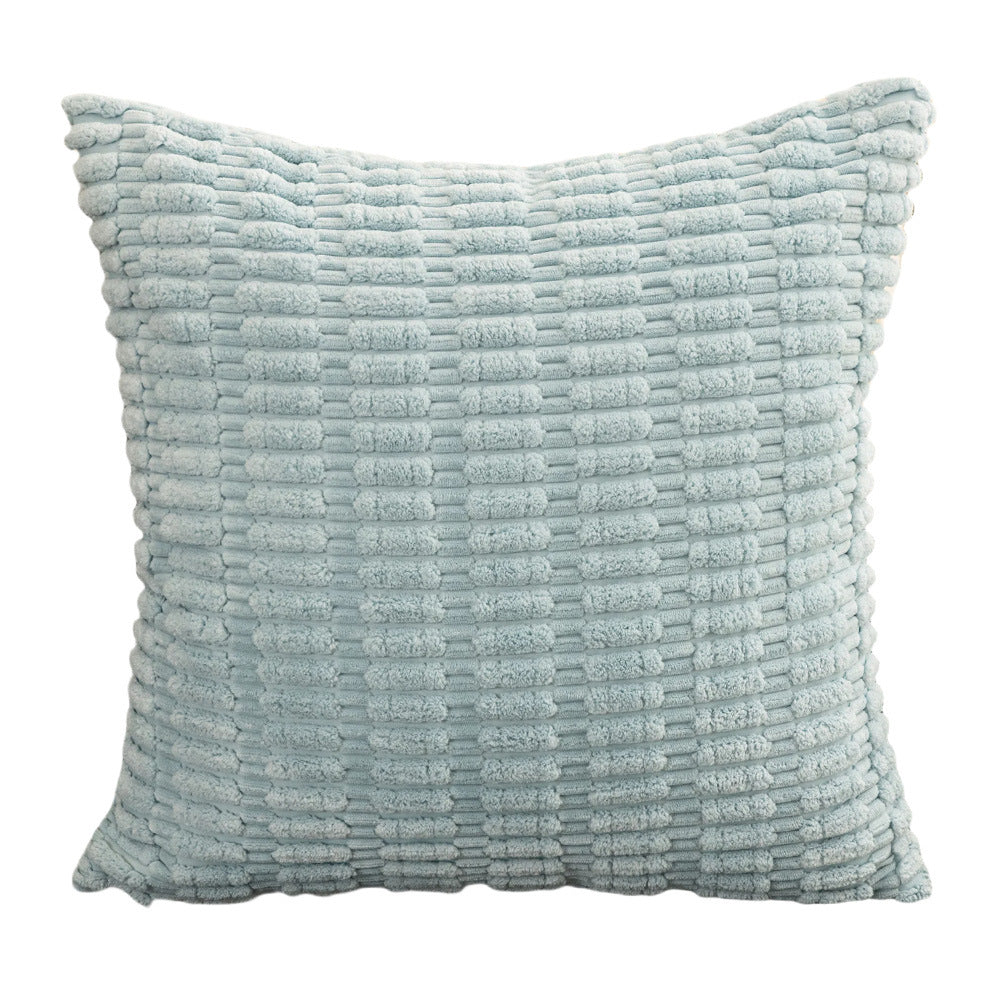 Ribbed Chenille Square Throw Pillow with Plush Tufted Texture Bowlift