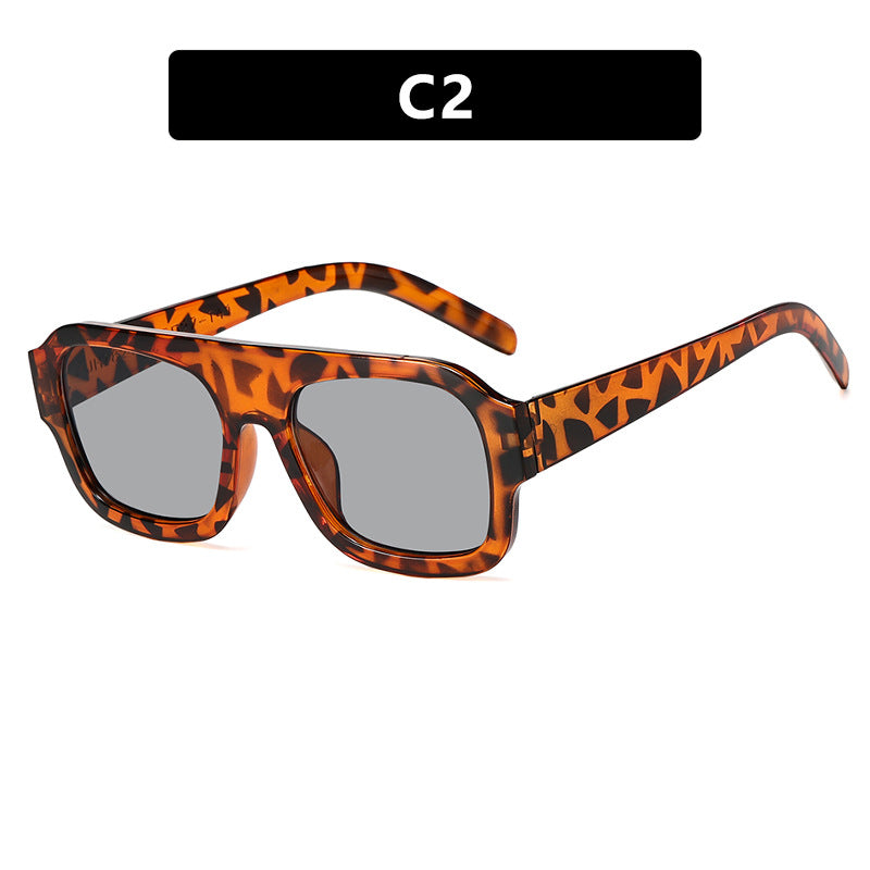 Women’s stylish square sunglasses with eye-catching animal print design Bowlift