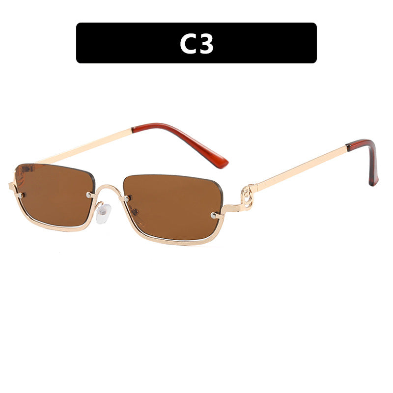 Women Fashionable Square Sunglasses with Elegant Metal Frame Bowlift