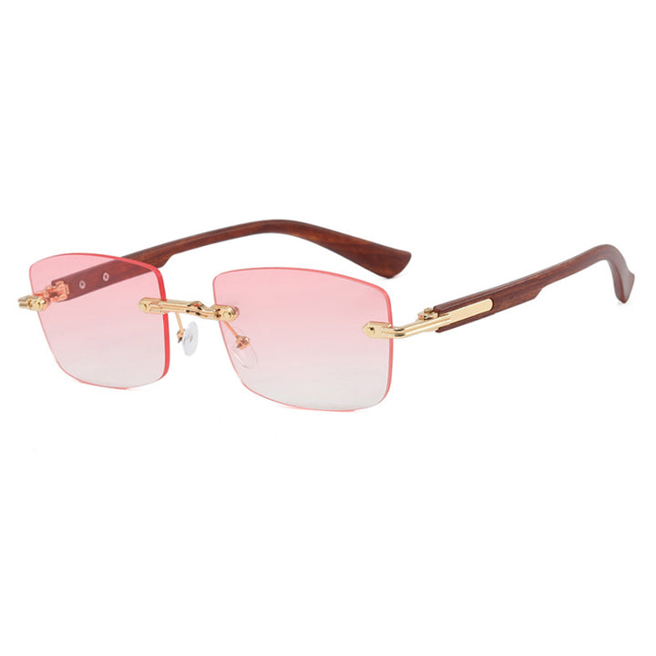 Women square sunglasses with wooden frame and gradient lenses Bowlift
