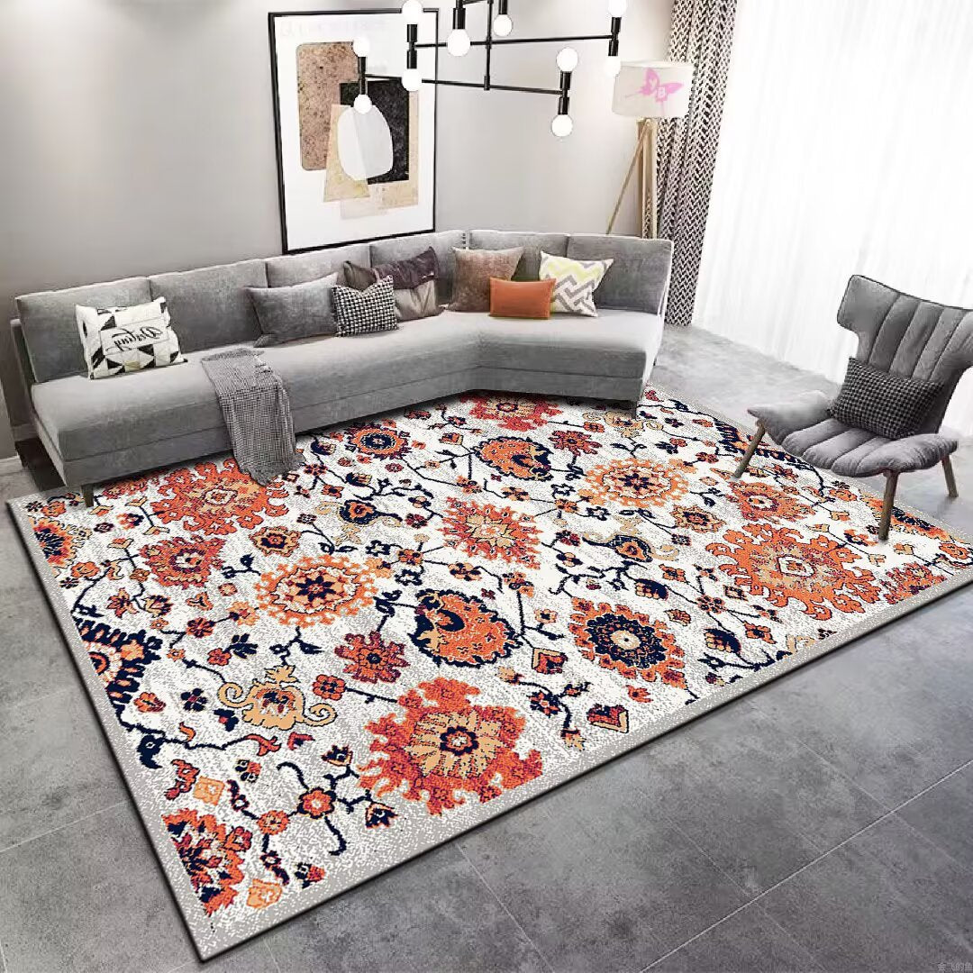 Vintage Floral Patterned Area Rug Bowlift