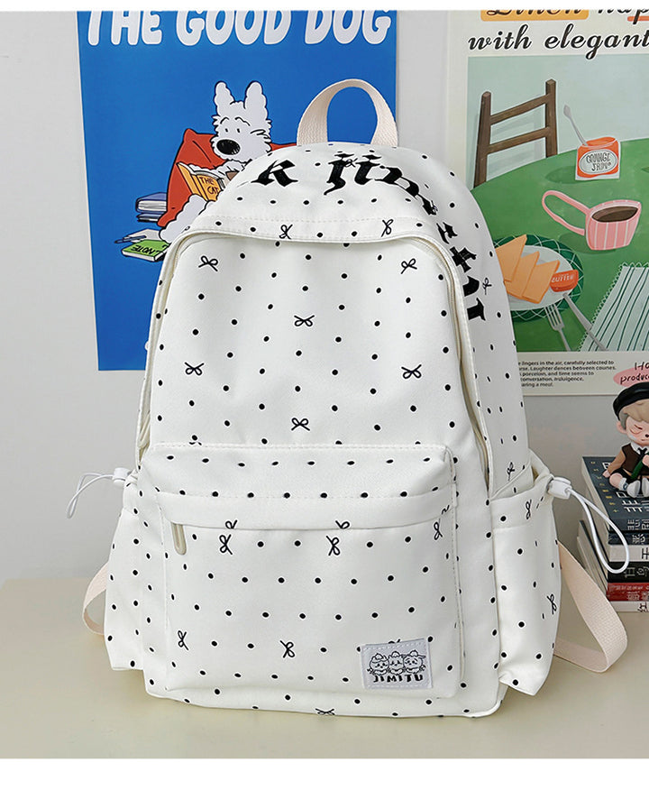 Casual Polka Dot School Backpack