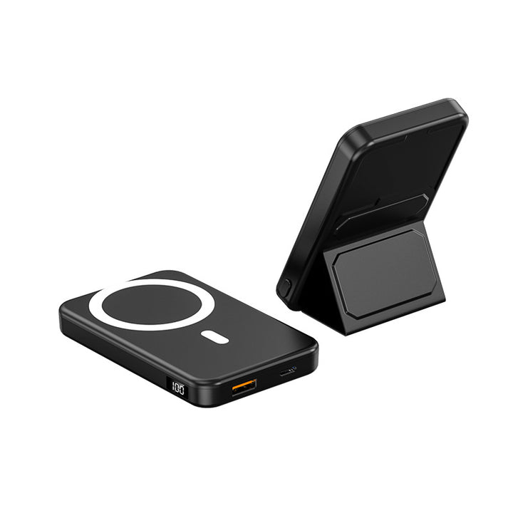 Portable power bank with integrated stand and LCD display Bowlift