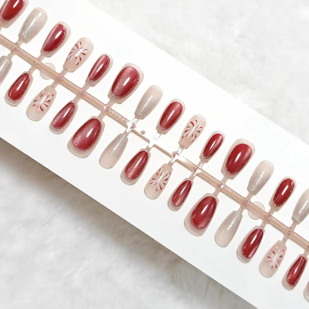 Luxury color shimmer faux nails Bowlift