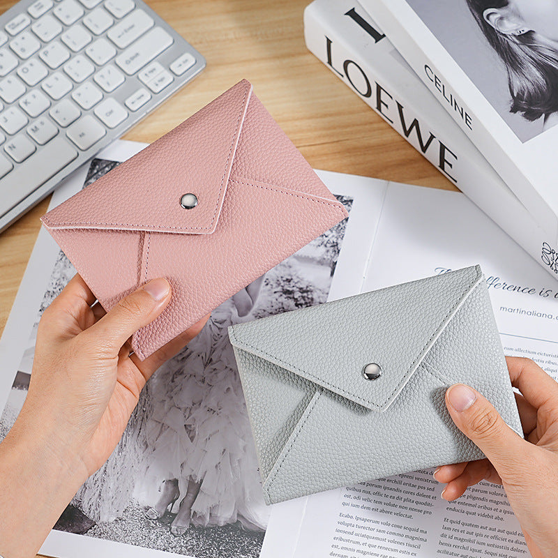 Textured Leather Envelope Wallet