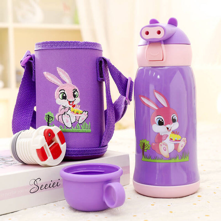 Women's Insulated Bottle with Fun Bunny Design Bowlift