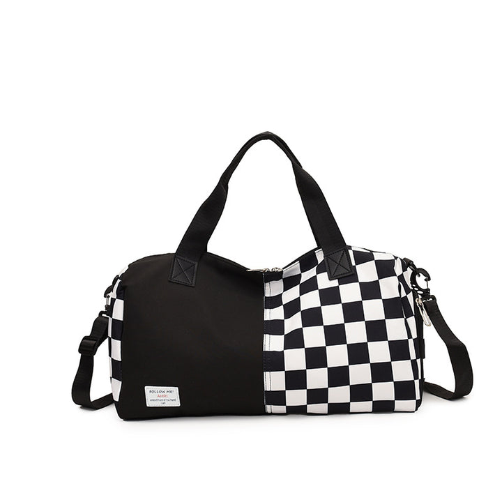 Checkered Pattern Durable Travel Duffel
