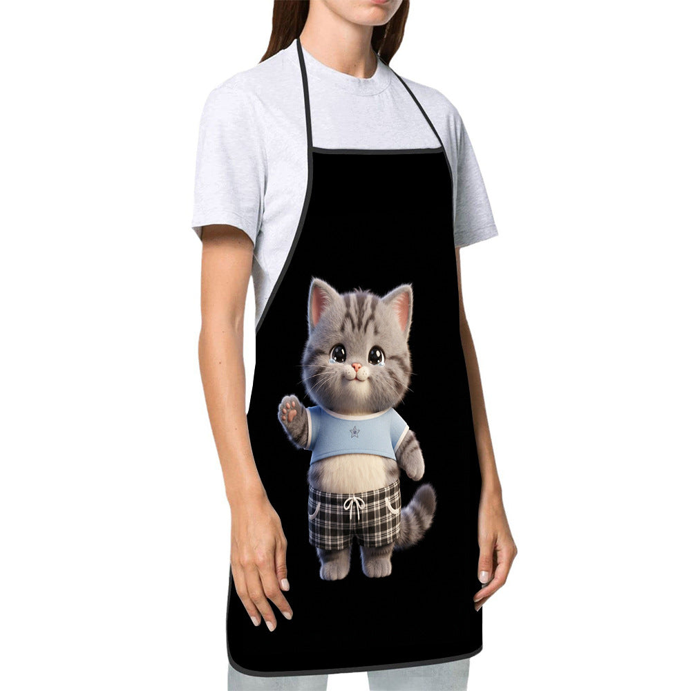 Dog Lover Full-Coverage Kitchen Apron With Adjustable Neck Strap And Waterproof Polyester Shell