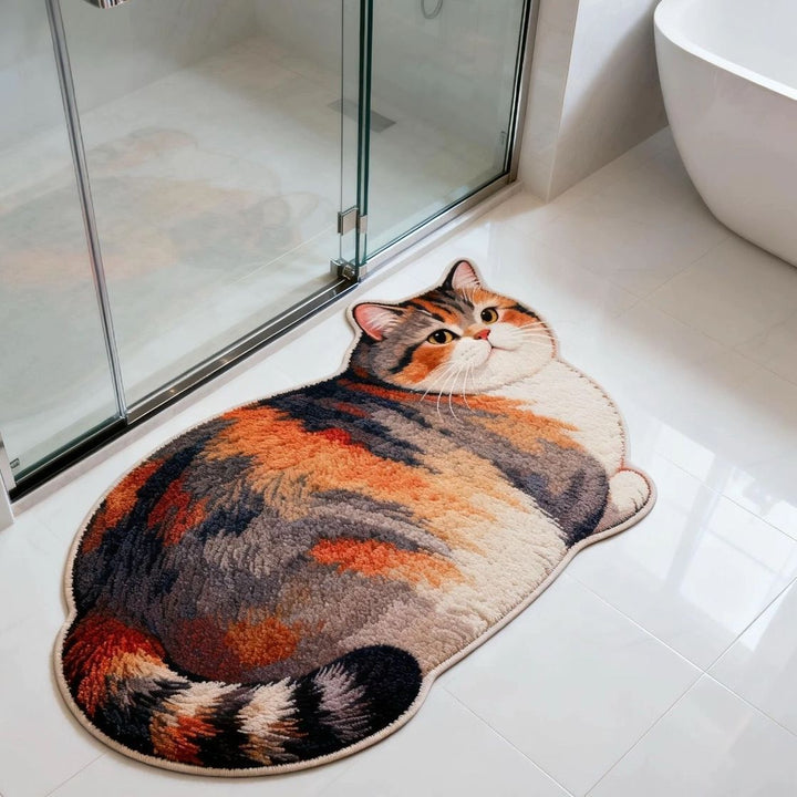 Cat-Shaped Bath Mat Bowlift
