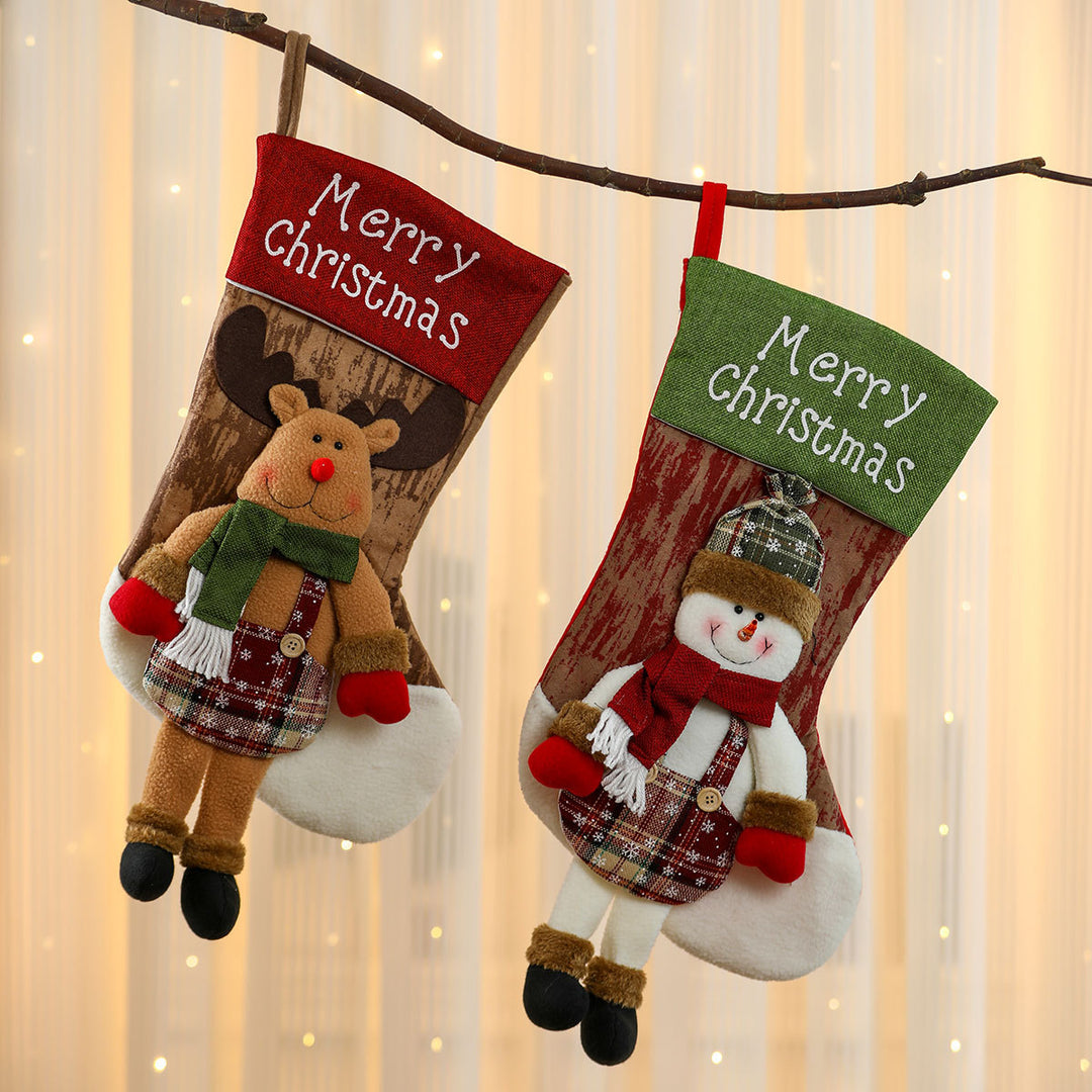 Plush Reindeer Christmas Stocking Bowlift