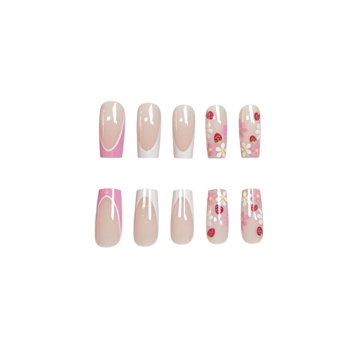 Floral Art Acrylic Nail Extensions Bowlift