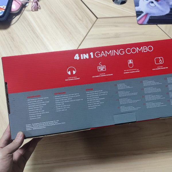 Gaming Headset, Keyboard, Mouse and Mouse Pad Set Bowlift