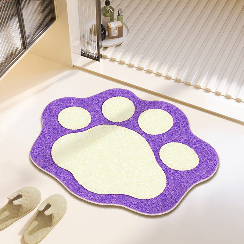 Fun Paw Print Bath Mat Bowlift
