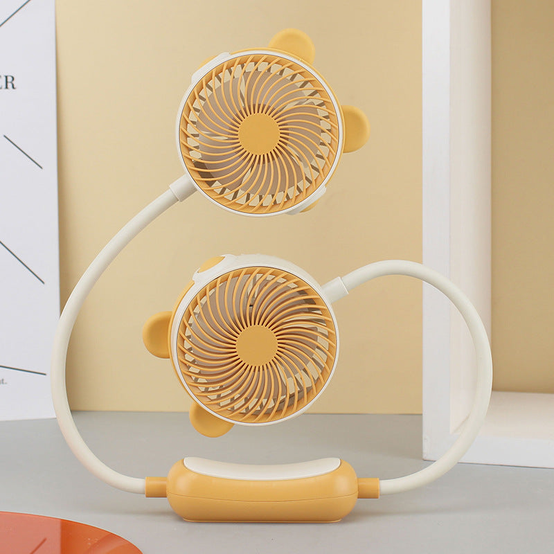 Portable Neck Fan with Dual Blower Bowlift