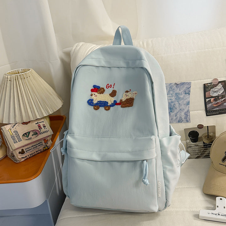 Playful Embroidered Backpack Bowlift