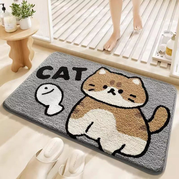Cute Cat-Themed Bath Mat