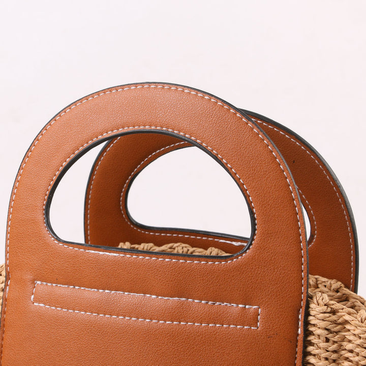 Handbag Made of High-Quality Raffia with Elegant Leather Accents Bowlift