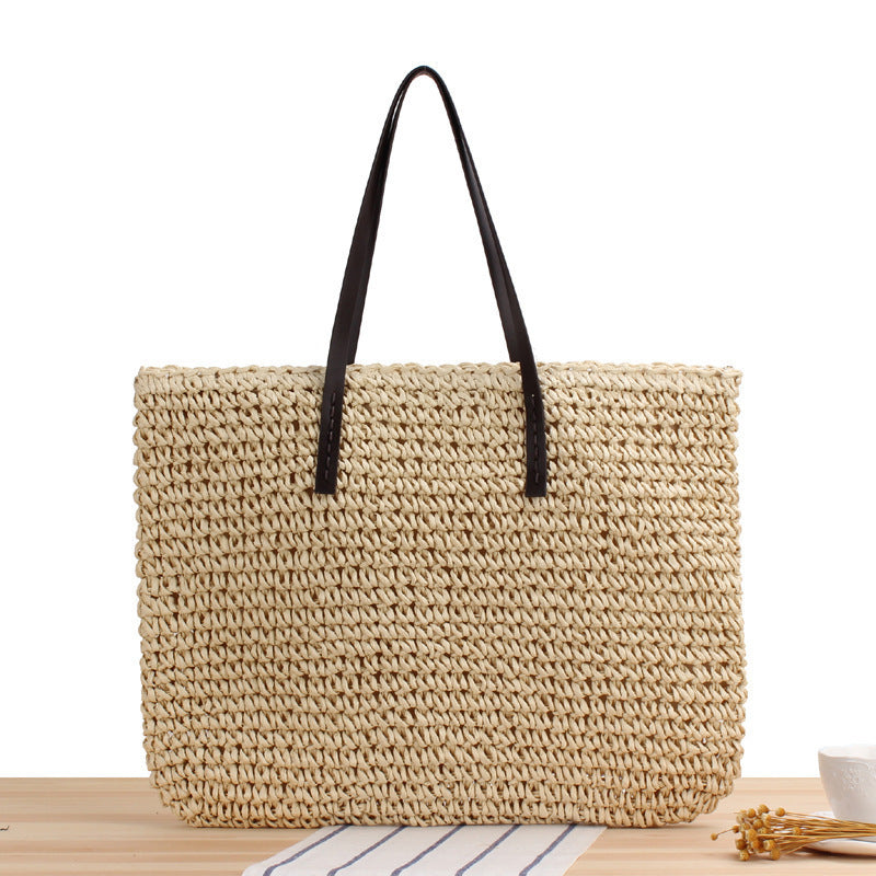 Timeless wicker tote bag with leather handles Bowlift