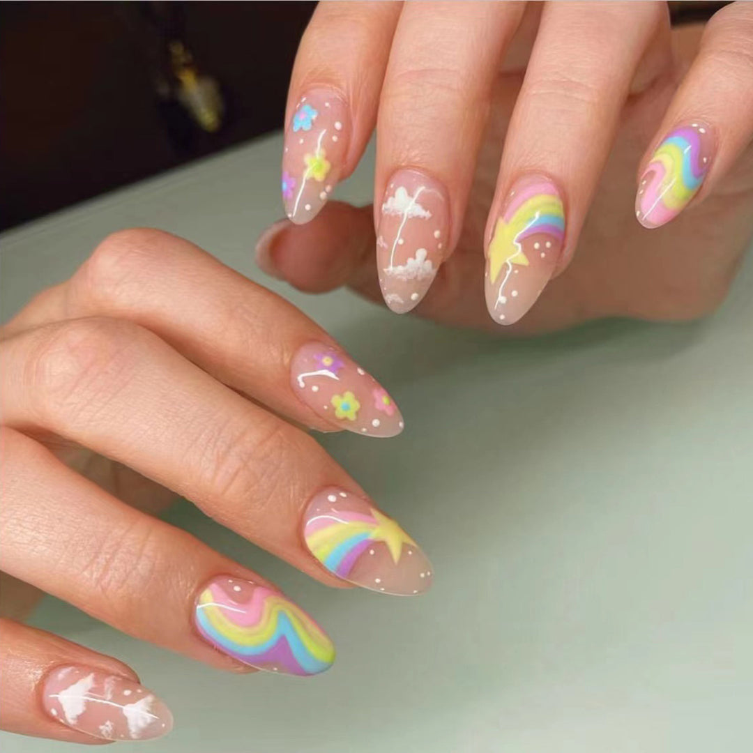 Artistic Floral Nail Tips Bowlift