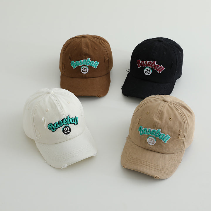 Men's Distressed Cotton Baseball Cap Bowlift