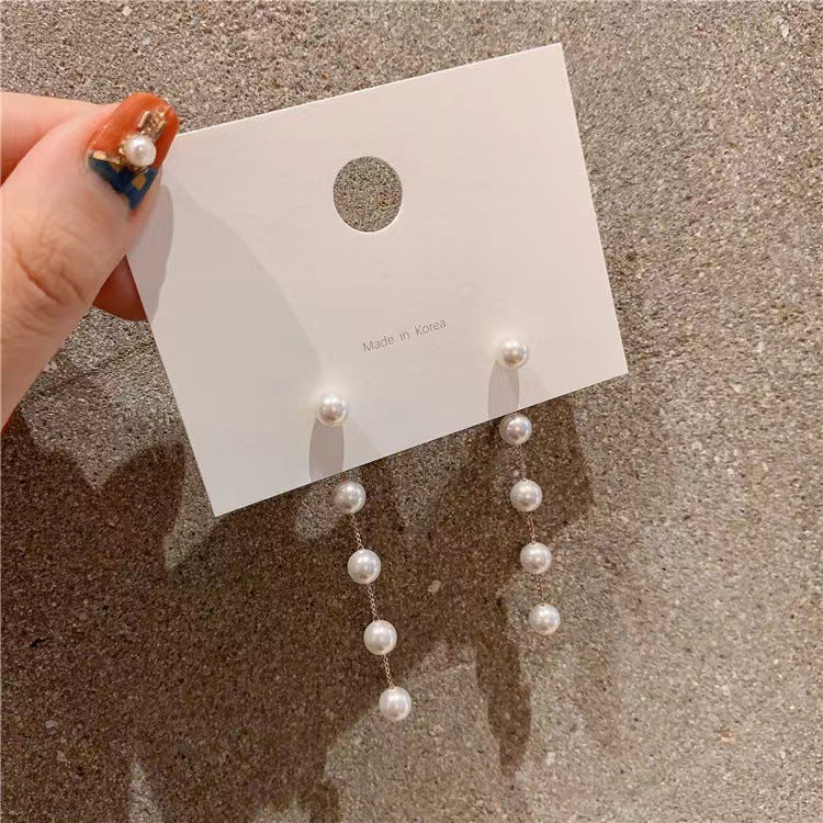 Pearl Chain Drop Earrings Bowlift