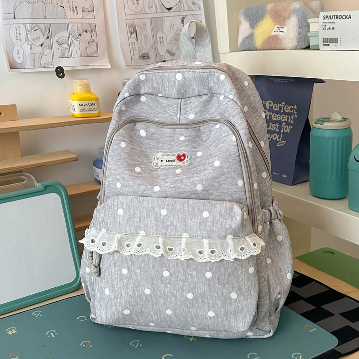 Trendy Star-Print School Backpack Bowlift