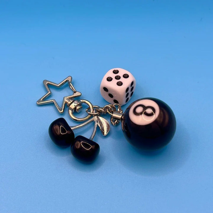 Playful Cherry and Eight Ball Keychain Bowlift